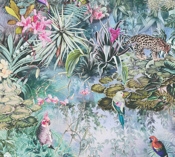 AS Creation Dream Flowery 38179-1 - 381791 - Multicolour / Groen Behang