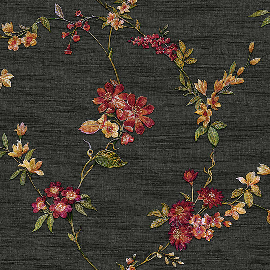 Dutch Wallcoverings Fabric Touch FT221214 Zwart Behang
