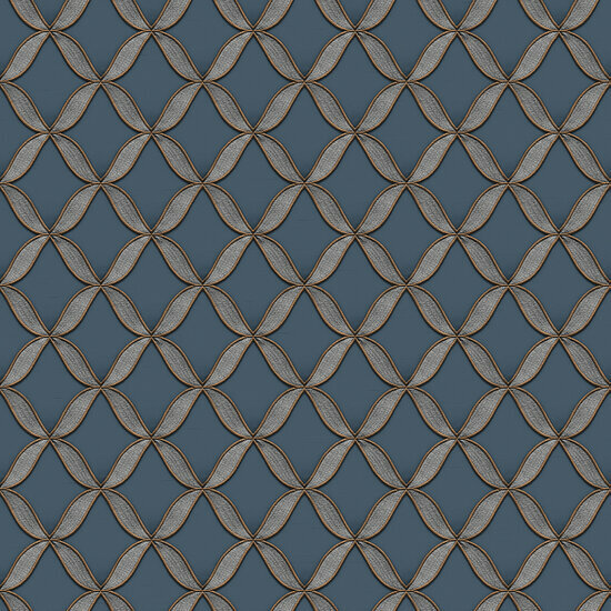 Dutch Wallcoverings Fabric Touch FT221227 Bruin / Blauw Behang