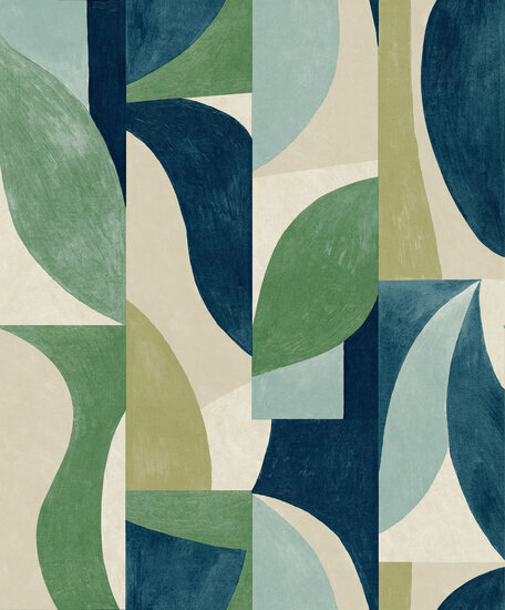Dutch Wallcoverings Nomad A50601 Groen - Blauw Behang