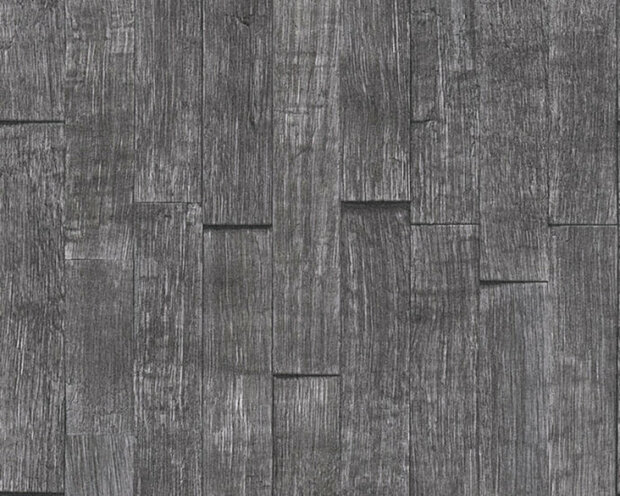 AS Creation Wood&#039;n Stone 2 Hout behang 35584-1 - Zwart Behang