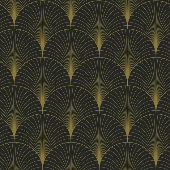 Esta Home Bloom Zwart Goud 139457 Behang