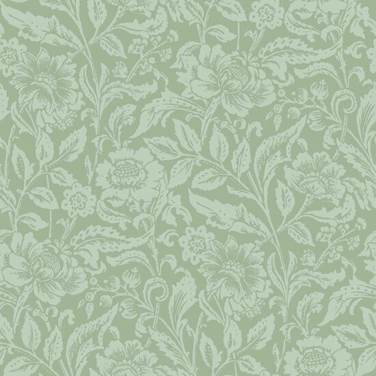 Esta Home Vintage Flowers groen 139428 - Groen Behang