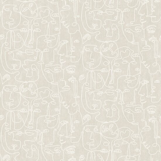 Dutch Wallcoverings Arty M412-07 Beige - wit Behang