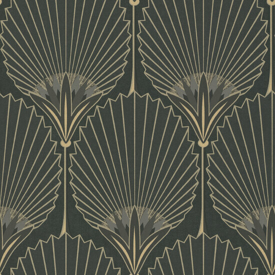 Dutch Wallcoverings Asperia A54901 zwart - goud Behang