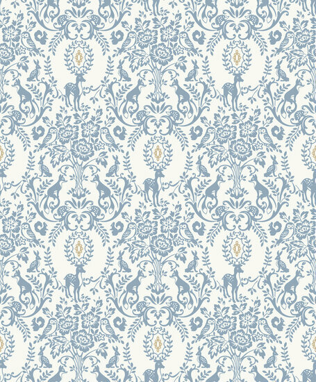 Dutch Wallcoverings Little Kids JS3304 blauw - wit Behang