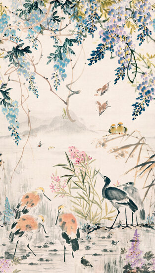 Dutch Wallcoverings One Roll One Motif A52301 Japanese Garden Behang