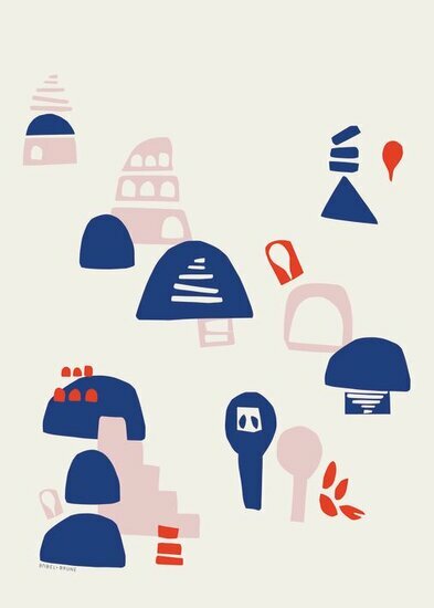 Casadeco Gallery GLRY86314254 - Roze / Blauw Behang