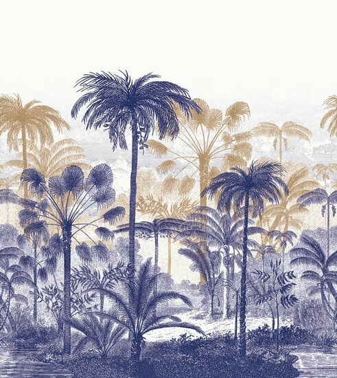 Casadeco Nicaragua NICA86456865 - Blauw / Wit Behang