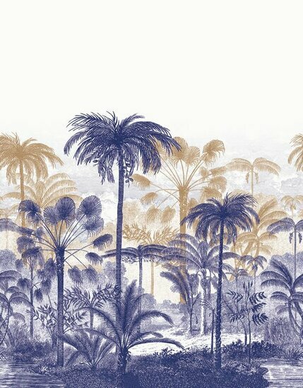 Casadeco Nicaragua NICA86466865 - Blauw / Wit Behang