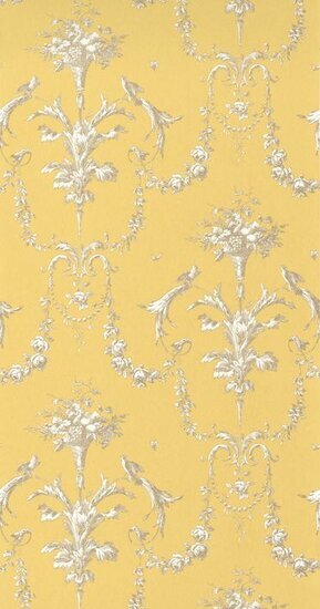 Casadeco Les Belles Toiles De Jouy LBTJ87922524 - Grijs / Geel Behang
