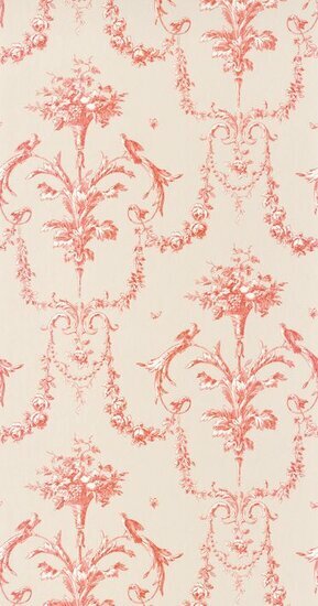 Casadeco Les Belles Toiles De Jouy LBTJ87928213 - Rood / Beige Behang