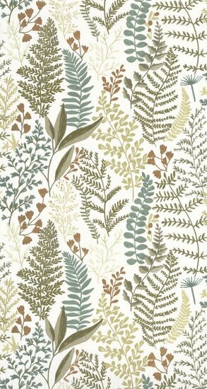 Caselio La Foret FRT102927019 - Groen / Wit Behang