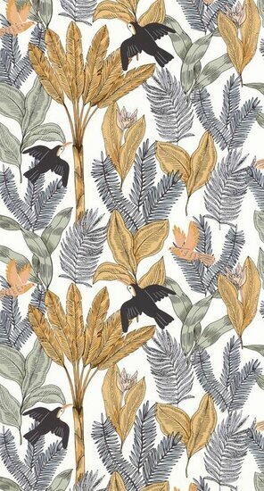 Caselio Autour Du Monde ADM103497032 - Groen / Wit Behang