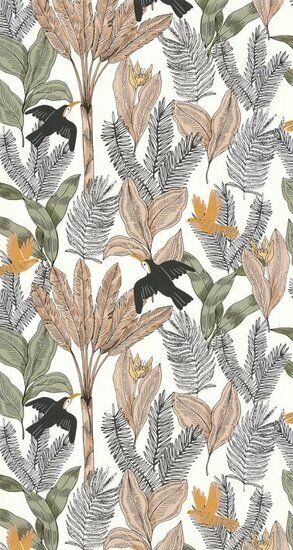 Caselio Autour Du Monde ADM103497308 - Groen / Wit Behang