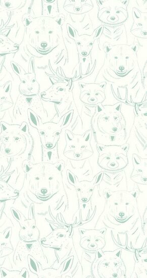 Caselio Autour Du Monde ADM103527001 - Groen / Wit Behang