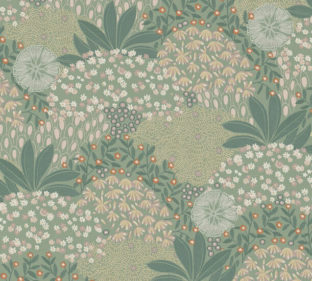 AS Creation Nara 38740-1 - 387401 Groen / Geel Behang