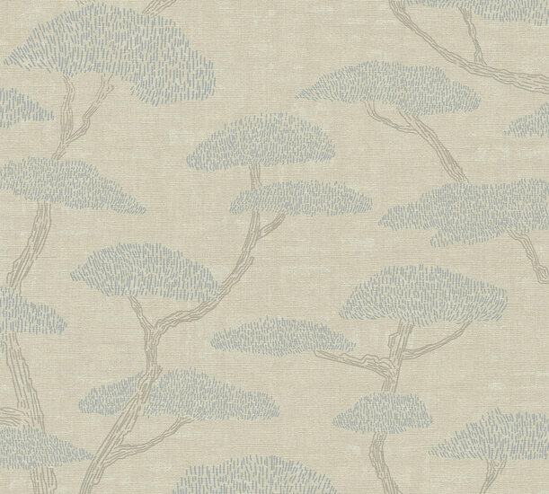 AS Creation Nara 38741-1 - 387411 Beige / Blauw Behang