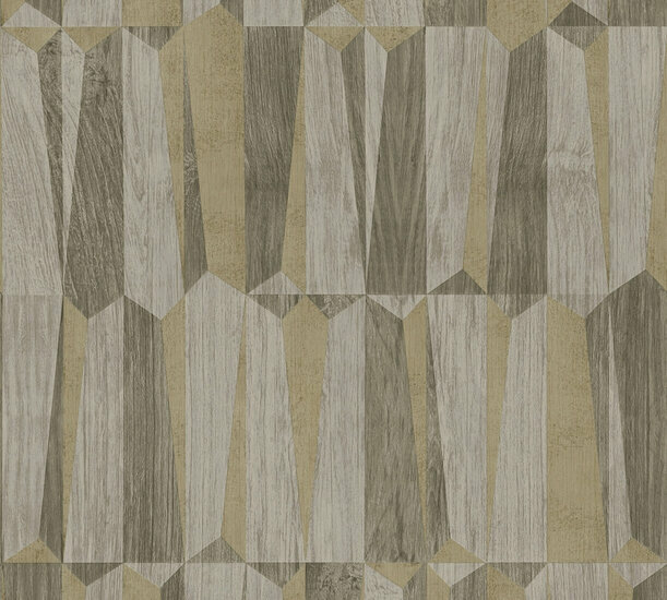 AS Creation Nara 38743-3 - 387433 Bruin / Goud Behang
