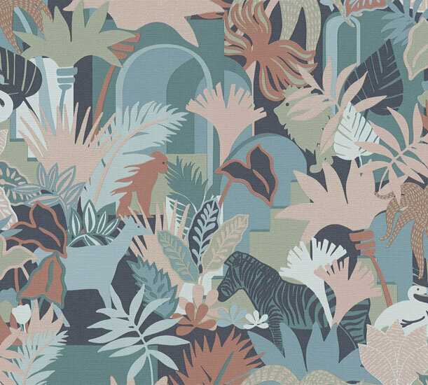 AS Creation Antigua 39096-3 - 390963 Bont / Multicolour / Groen Behang