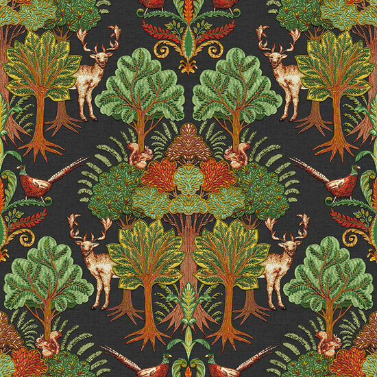 Dutch Wallcoverings Tapestry TP422306 Nordic Deer Forest Zwart Behang
