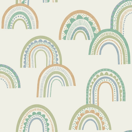 Dutch Wallcoverings Dream Catcher Rainbow Groen - Teal 13283 Behang
