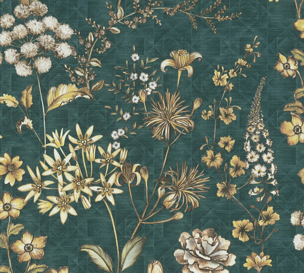 AS Creation Metropolitan Stories 3 - 39117-4 - 391174 Petrol / Oranje Behang