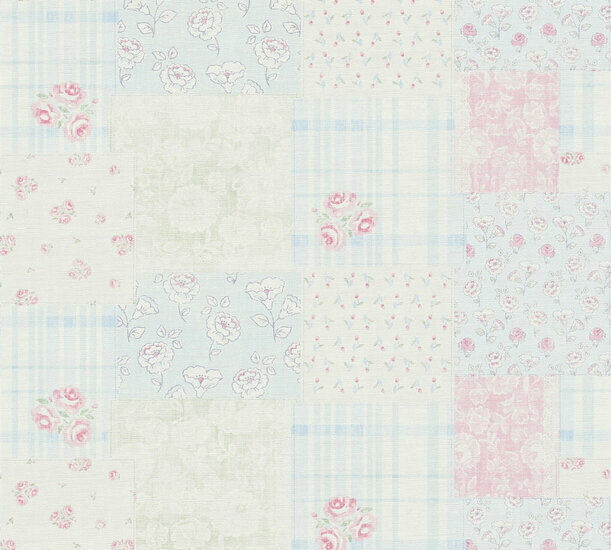 AS Creation Maison Charme 39066-1 - 390661 Blauw / Roze Behang