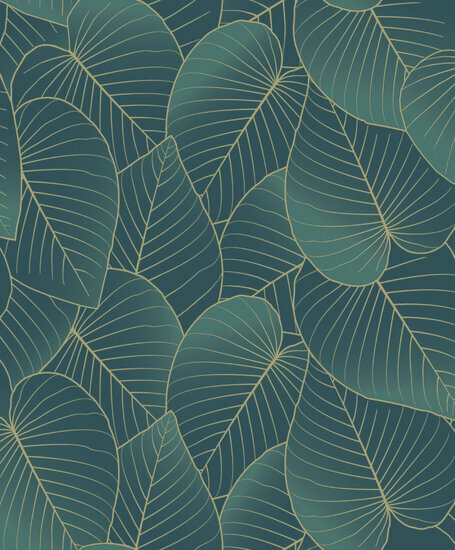 Dutch Wallcoverings Botanique B212-04 / B21204 donkergroen Behang