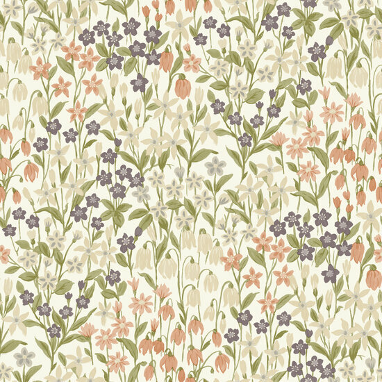 Dutch Wallcoverings Ciara A64101 wit - groen - roze Behang