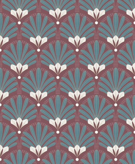 Dutch Wallcoverings Elegance M533-10 rood - groen Behang