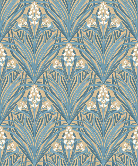 Dutch Wallcoverings Elegance M661-04 oker - blauw Behang