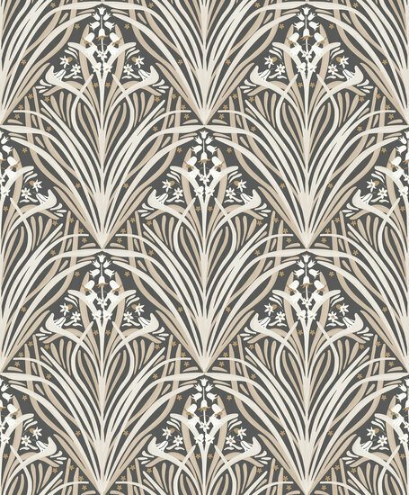 Dutch Wallcoverings Elegance M661-09 zwart - beige Behang