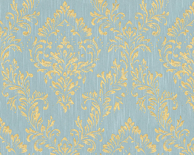 AS Creation AP Finest - 30659-5 - 306595 Goud - Goud / Blauw Behang