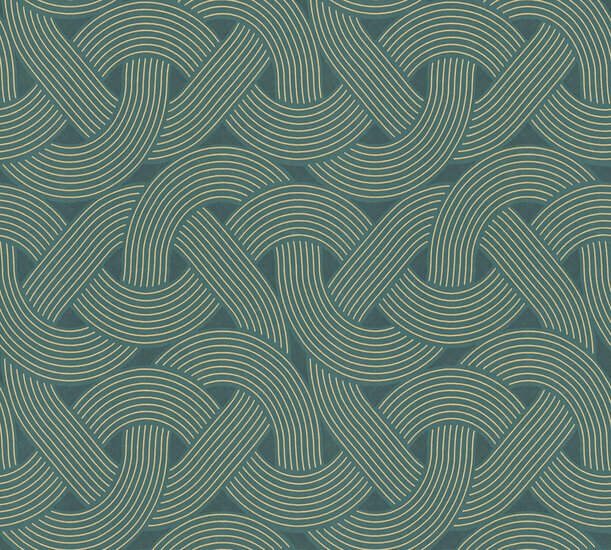 AS Creation AP Arcade - 39175-3 - 391753 Petrol / Goud Behang