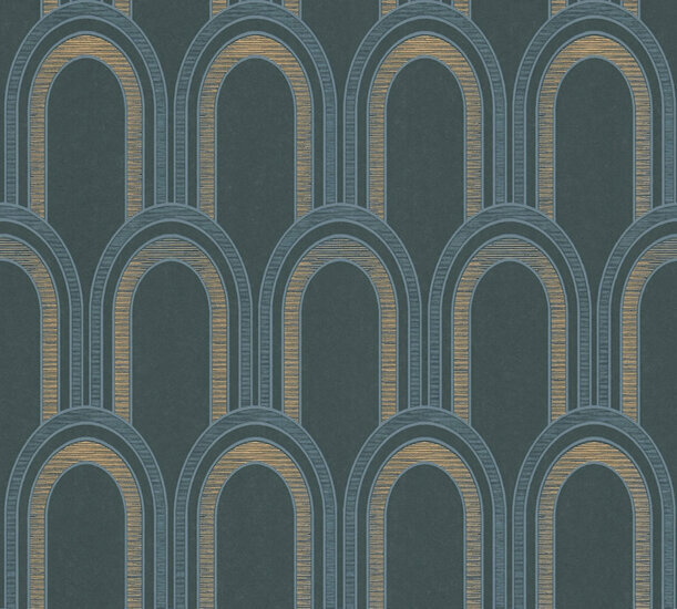 AS Creation AP Arcade - 39176-3 - 391763 Petrol / Blauw Behang