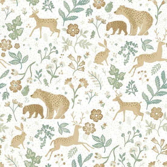 Esta Home To the Moon and Back 139586 - Groen - Beige Behang