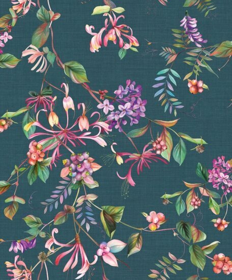 Noordwand Flora MB 47454 Groen - Roze - Paars Behang