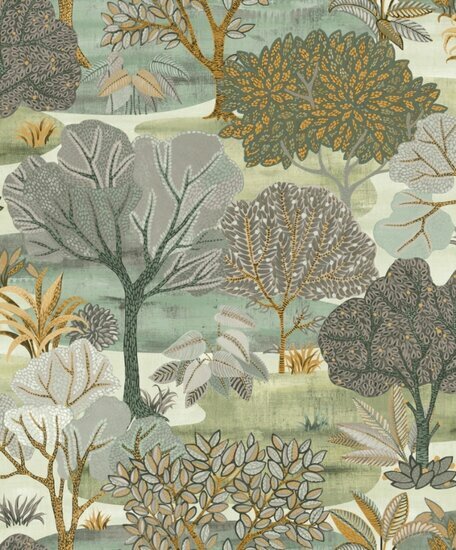 Noordwand Allure AL26253 Groen - Geel Behang