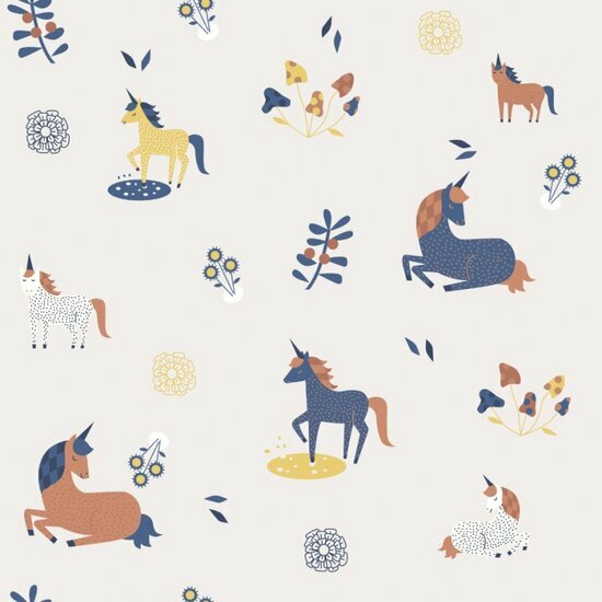 Noordwand Kids Walls Little Adventures 45821 Blauw - Oranje - Geel Behang