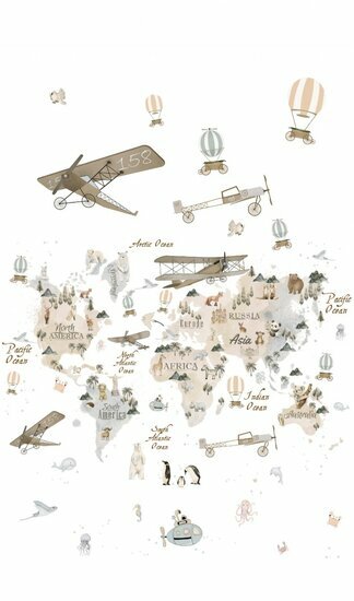 Noordwand Kids Walls Little Adventures 45858 Beige - Bruin Behang