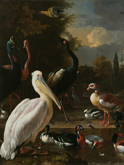 FBK Rijksmuseum Het Drijvend Veertje Melchior D&#039;Hondecoeter RM14 Behang