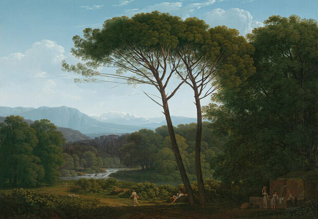 FBK Rijksmuseum Italiaans Landschap met Pijnbomen Hendrik Voogd RM37 Behang