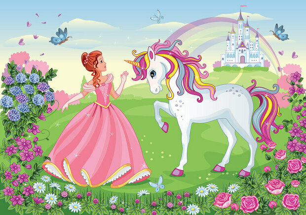 FBK Prinses Unicorn Fotobehang 13238 Behang