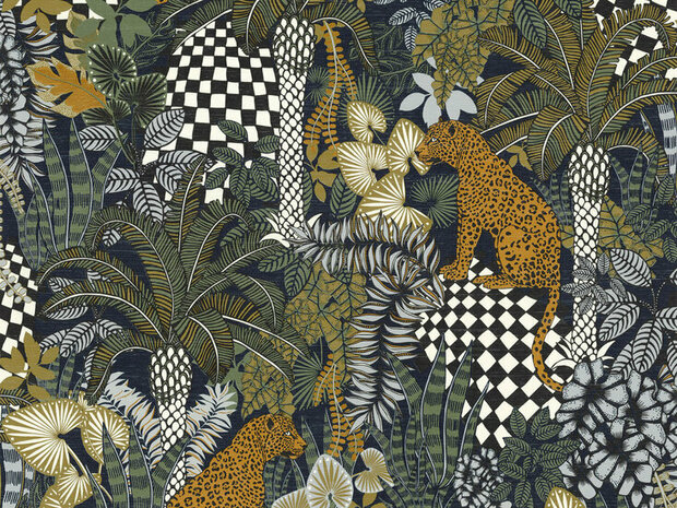 Casamance Aventura 75500304 - Blauw / Groen Behang