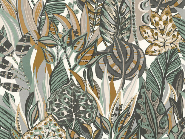 Casamance Aventura 75510610 - Wit / Blauw Behang