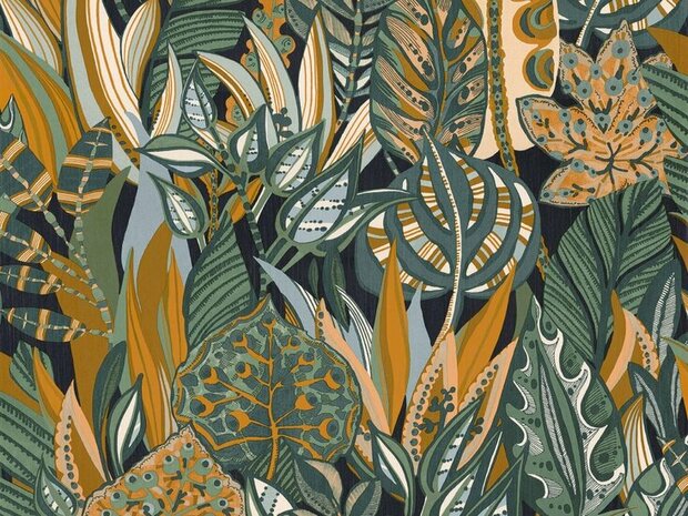 Casamance Aventura 75510814 - Blauw / Groen Behang