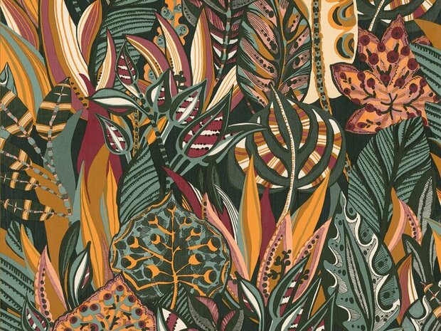 Casamance Aventura 75510916 - Groen / Multicolour Behang