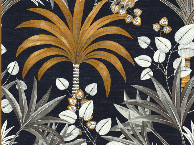 Casamance Aventura 75521018 - Blauw / Geel Behang