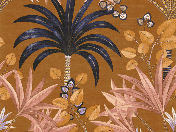 Casamance Aventura 75521120 - Bruin / Roze Behang